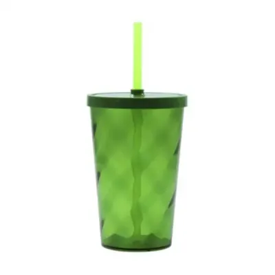 Copo plástico ou acrílico espiral na cor verde