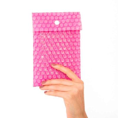 Envelope em plástico bolha rosa para brindes e press kits - 1502348