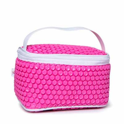 Necessaire de bolsa feita plastico bolha para viagem na cor rosa - 1501675