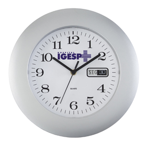 Relógio redondo com borda larga e 30 cm de diâmetro personalizado 