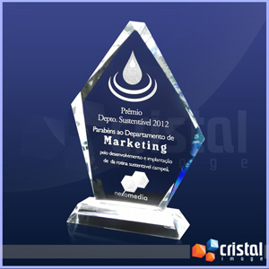 Peça personalizada em cristal óptico