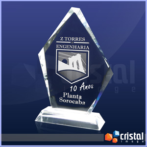 Peça personalizada em cristal óptico