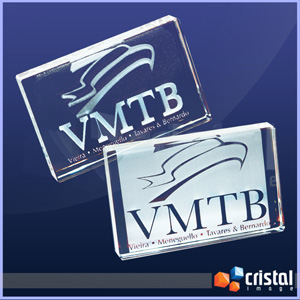Placa personalizada em cristal retangular