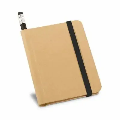 Caderno com lápis e elástico preto - 416687