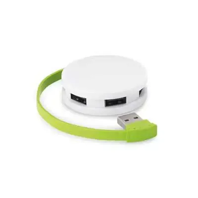 Hub USB 2.0 branco com verde  - 251559