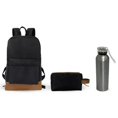 Kit com Mochila, Necessaire e Squeeze