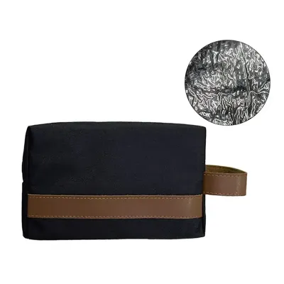 Necessaire Térmica Preta Detalhe Caramelo