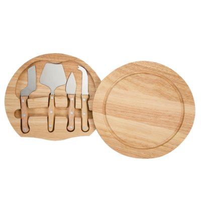 Kit Queijo 5 Peças em Madeira e Inox Personalizado 1