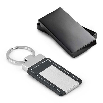 Chaveiro de Metal e Couro Sintético Personalizado 1