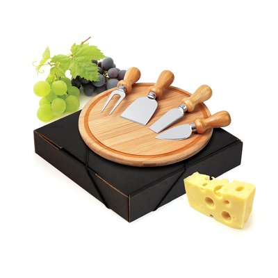 Kit Queijo 5 Peças em Bambu Personalizado 1