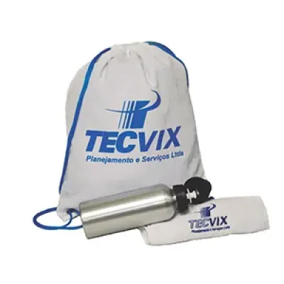 Kit fitness personalizado com mochila saco, squeeze e toalha