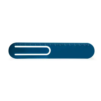 Régua azul com escala de 15 cm