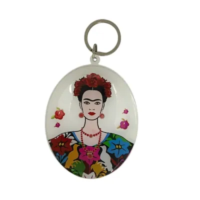 Chaveiro acrílico oval Frida