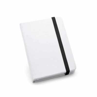 Caderno Branco com elástico preto