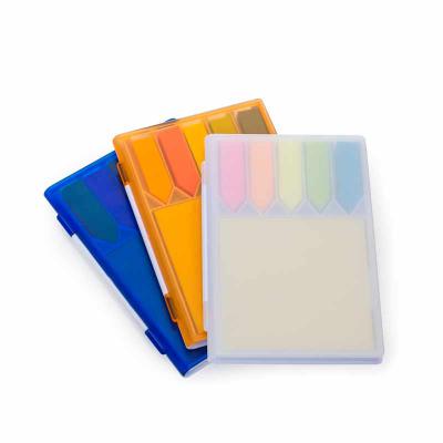 Bloco de anotações plástico com sticky-notes, disponível nas cores azul, vermelho e preto - 662162