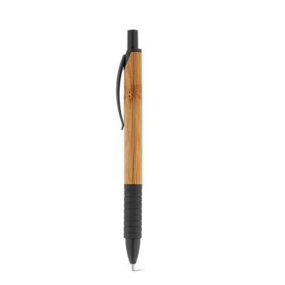 Caneta Esferográfica em bambu detalhe preto - 1642026