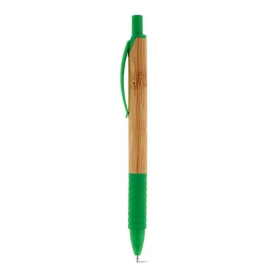 Caneta Esferográfica em bambu com detalhe verde - 1642025