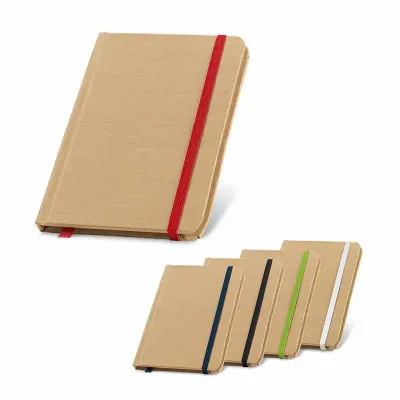 Caderno ecológico com elástico colorido para fechamento  - 1020378