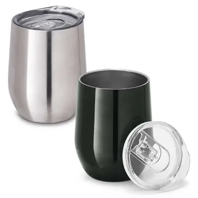 Copo em aço inox e PP com corpo duplo 400ml