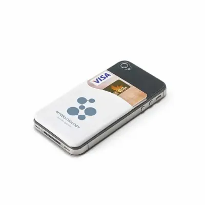 Porta-cartões para celular em PVC com autocolante - 1228217