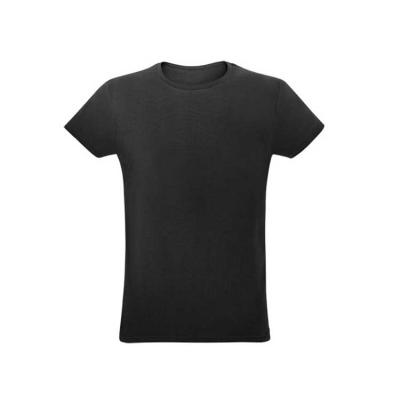 Camiseta unissex de corte regular na cor preta - 1327573