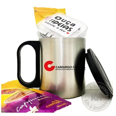 Caneca de inox 150 ml personalizada