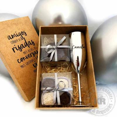 kit festa virtual - box taça com chocolate