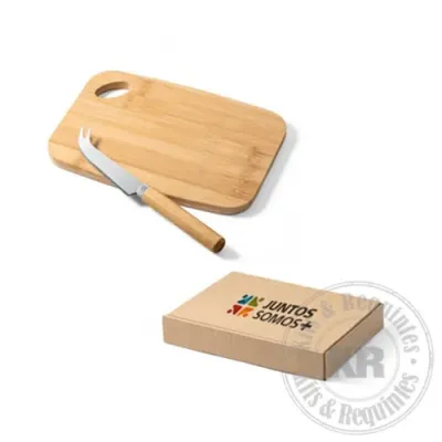 Tábua de queijo com faca em caixa personalizada - 1750096