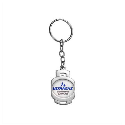 Chaveiro personalizado em metal, formato de botijão de gás