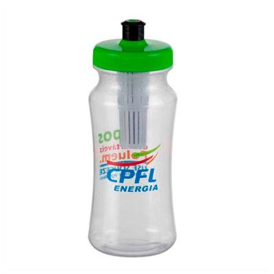 Squeeze ecológico personalizado com inovador filtro que garante maior pureza à água. 