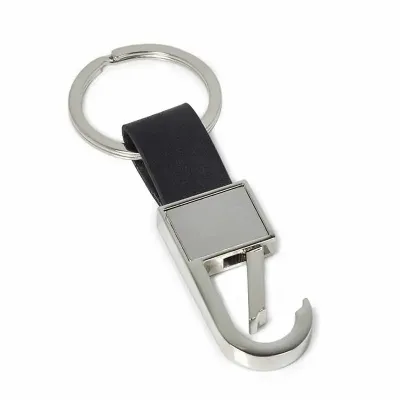 Chaveiro Metal com Detalhe em Couro Personalizado