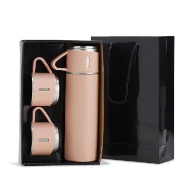 Kit garrafa térmica 450ml (Rosé)
