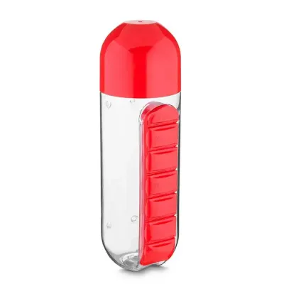 Squeeze 700ml vermelho com porta-comprimido - 559345