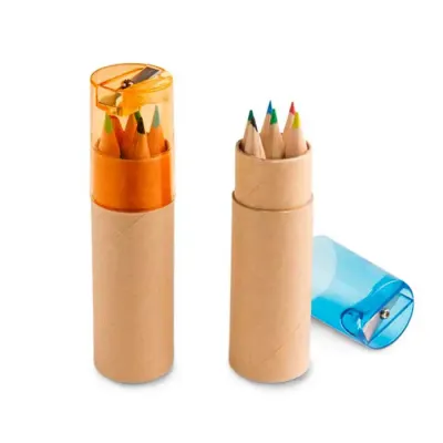 Kit escolar personalizado com lápis de cor e apontador - 545271