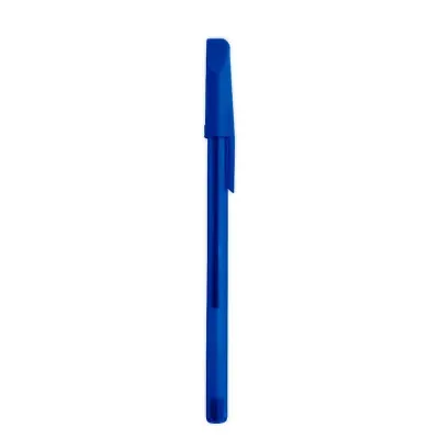 Caneta plástica translúcida azul com tampa - 826904