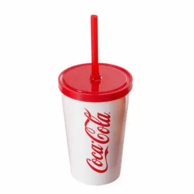 Copo plástico com Canudo Personalizado Coca Cola - 763956