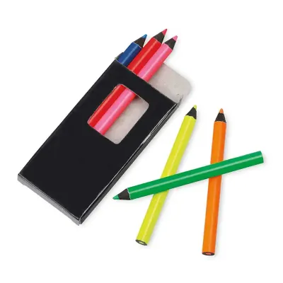 Caixa com 6 lápis de cor personalizada - aberta - 1494134