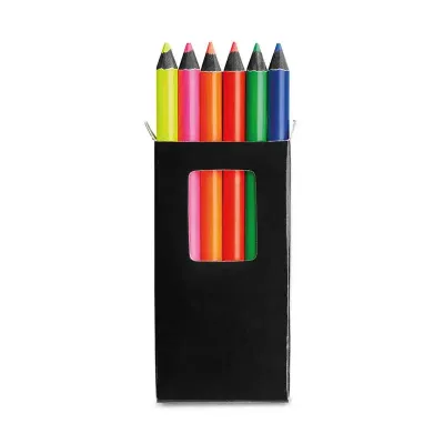 Caixa com 6 lápis de cor personalizada - frente - 1494135