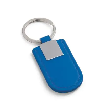 Chaveiro em couro sintético azul