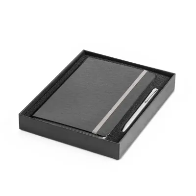 Conjunto esferográfica e caderno A5