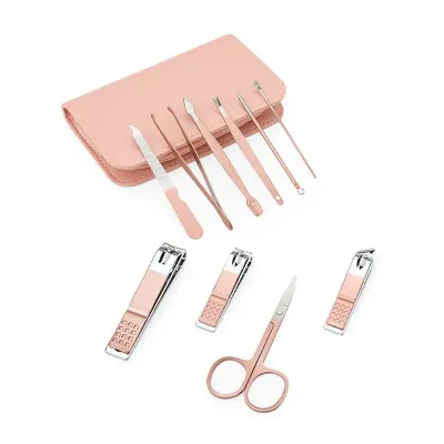 Kit Manicure Rosa 10 Peças 