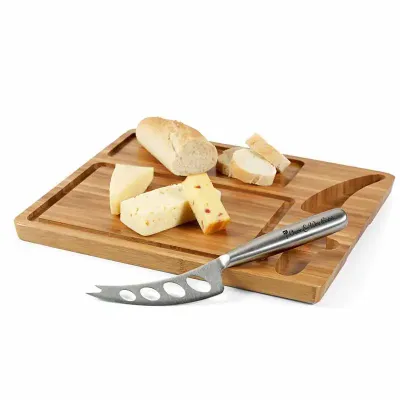 Tábua de queijos em bambu com faca - 1332983