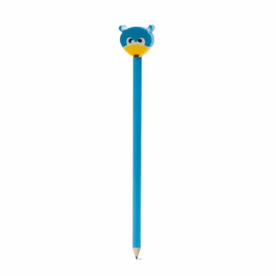 Lápis apontado com boneco azul