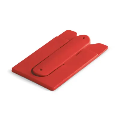 Porta cartões vermelho para celular em silicone