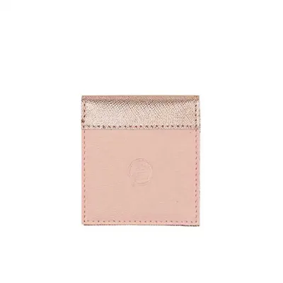 Espelho de bolsa personalizado na cor rose com porta-objeto  - 537298