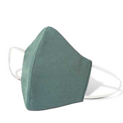 Máscara de proteção em tecido duplo de algodão verde