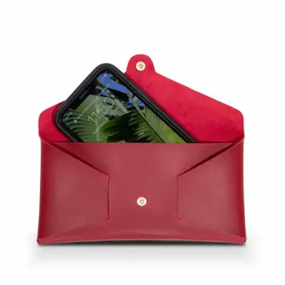Kit feminino com porta-celular e cartão em vermelho - 1147917