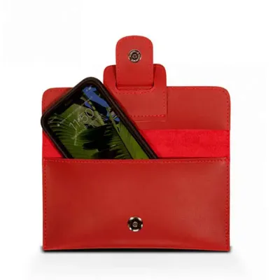 Kit feminino vermelho com porta-celular e porta-cartão - 1325656