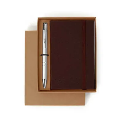 Kit com 1 caderneta e 1 caneta preto - 144667