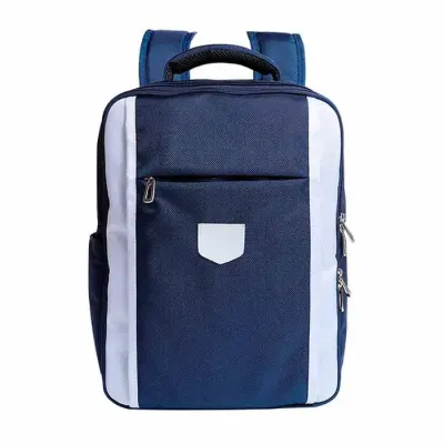 Mochila com duas divisórias - Azul e branca